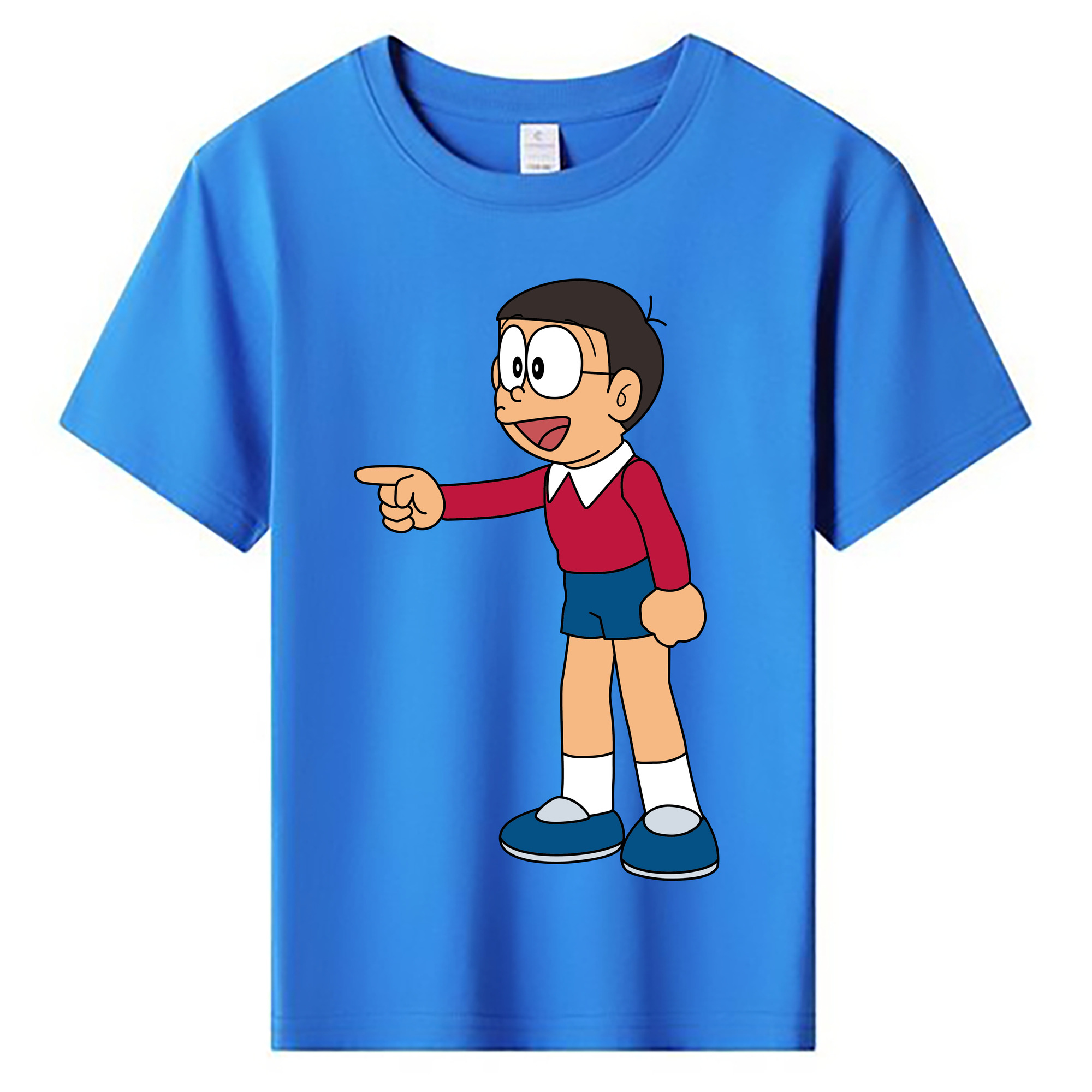 （画像用） ドラえもん 野比 のび太 Doraemon Nobita Nobi 綿100％キッズTシャツ（フロントプリント）
